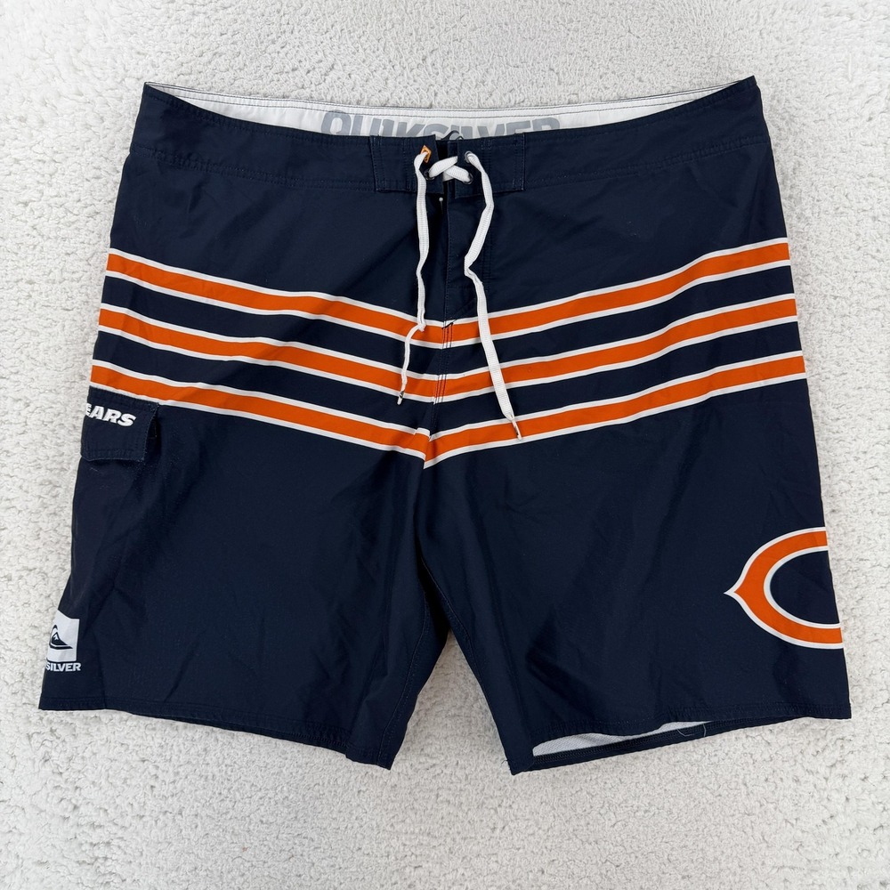 Quiksilver Chicago Bears NFL Board Shorts Mens 44 Blue Football Swim Trunks
